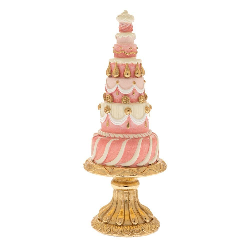 TORTA DECORATIVA IN POLIRESINA ROSA D8X20,5CM